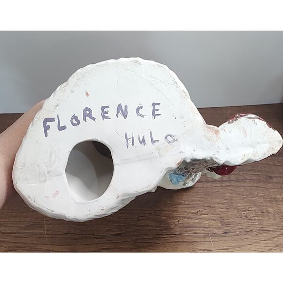 Vintage Ceramic Old World Santa and Child Figurine Statue Hand Painted Toy Bag - Picture 5 of 5